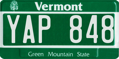 VT license plate YAP848