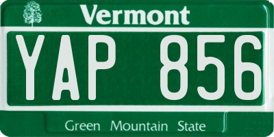 VT license plate YAP856