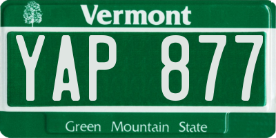 VT license plate YAP877