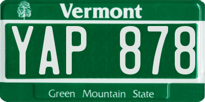 VT license plate YAP878