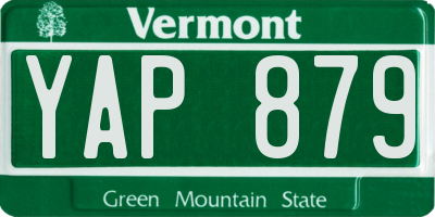 VT license plate YAP879