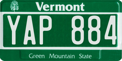 VT license plate YAP884
