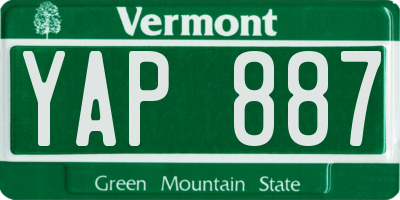 VT license plate YAP887