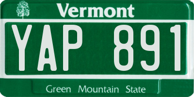 VT license plate YAP891