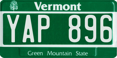 VT license plate YAP896