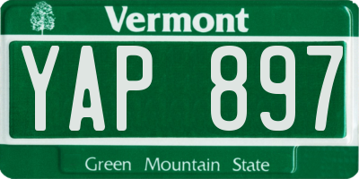 VT license plate YAP897