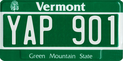 VT license plate YAP901
