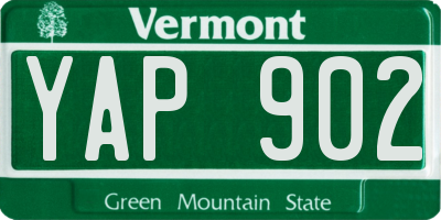 VT license plate YAP902