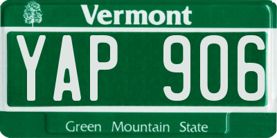 VT license plate YAP906