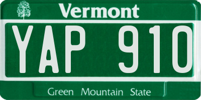 VT license plate YAP910