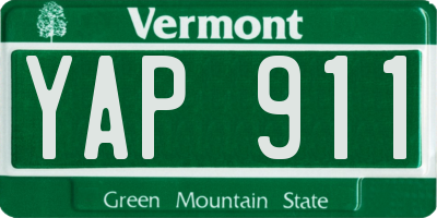 VT license plate YAP911