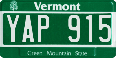 VT license plate YAP915
