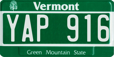 VT license plate YAP916