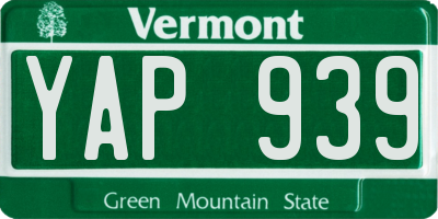 VT license plate YAP939