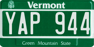VT license plate YAP944