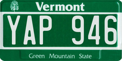 VT license plate YAP946