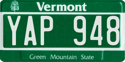 VT license plate YAP948