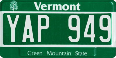VT license plate YAP949
