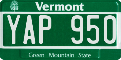 VT license plate YAP950