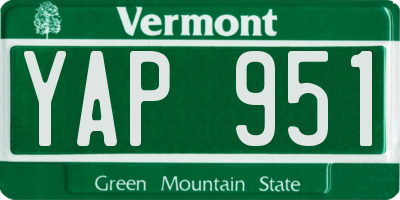 VT license plate YAP951