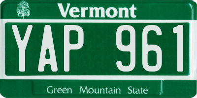 VT license plate YAP961
