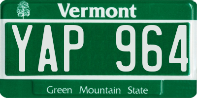 VT license plate YAP964