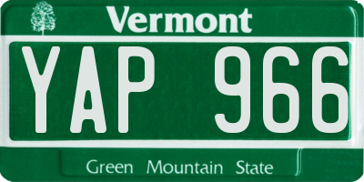 VT license plate YAP966