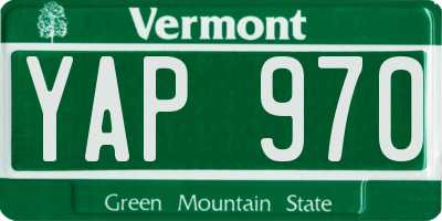 VT license plate YAP970