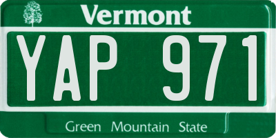 VT license plate YAP971