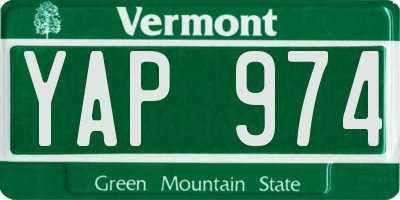 VT license plate YAP974
