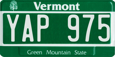 VT license plate YAP975