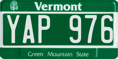VT license plate YAP976