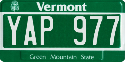 VT license plate YAP977