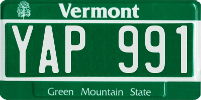 VT license plate YAP991