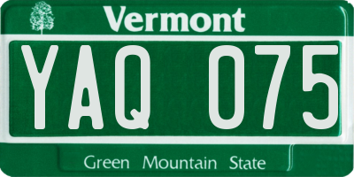 VT license plate YAQ075
