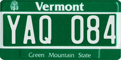 VT license plate YAQ084