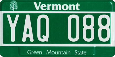VT license plate YAQ088