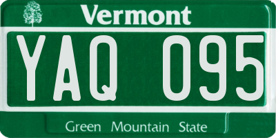 VT license plate YAQ095