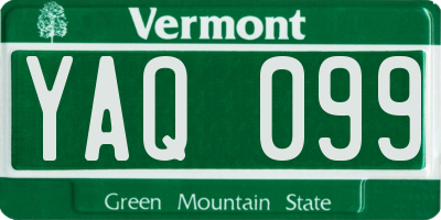 VT license plate YAQ099