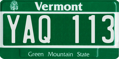 VT license plate YAQ113