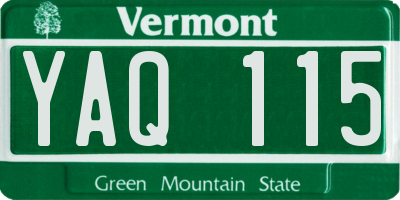 VT license plate YAQ115