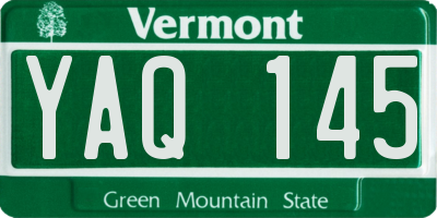 VT license plate YAQ145
