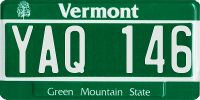VT license plate YAQ146