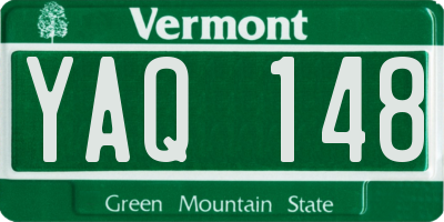 VT license plate YAQ148