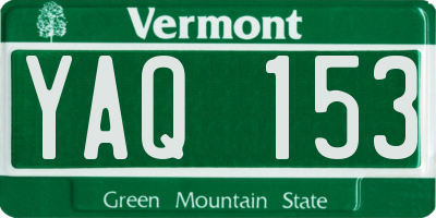 VT license plate YAQ153