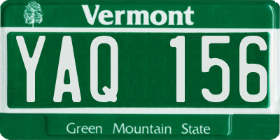 VT license plate YAQ156
