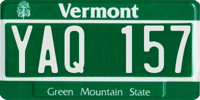 VT license plate YAQ157