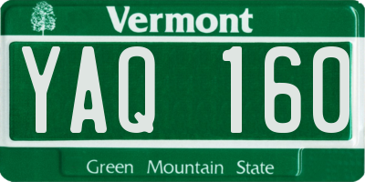 VT license plate YAQ160