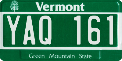VT license plate YAQ161