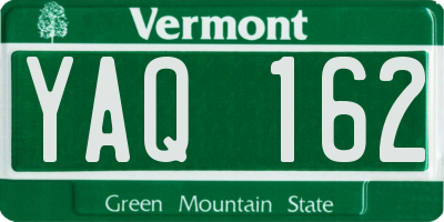 VT license plate YAQ162